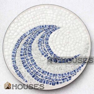 Bàn trà cafe mosaic con sóng xanh MT006