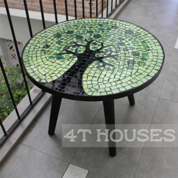 Bàn trà mosaic cây xanh lá MT0014 4T Houses