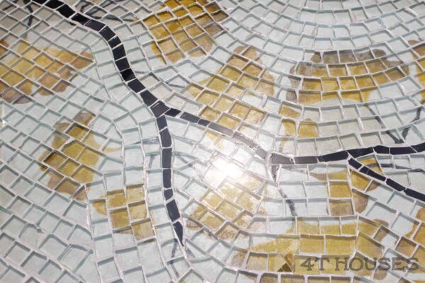 Bàn trà mosaic kính cây rẻ quạt MT0016 4T Houses