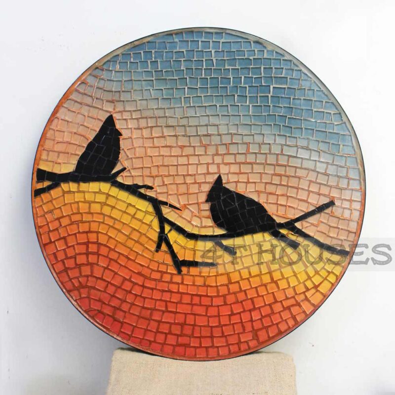 Bàn trà mosaic kính đôi chim và hoàng hôn MT0017 4T Houses