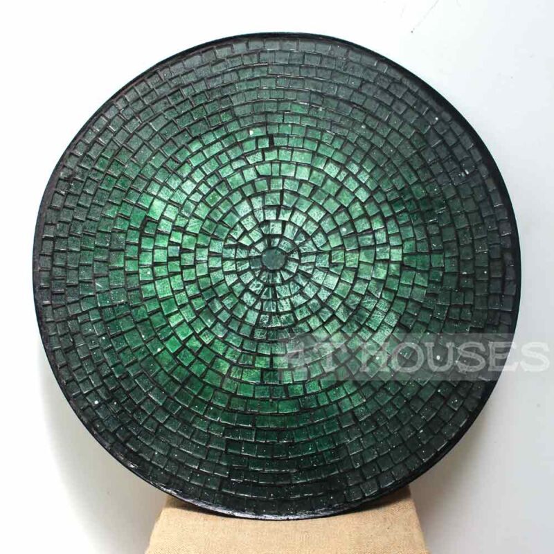 Bàn trà mosaic kính lá xanh MT0018 4T Houses