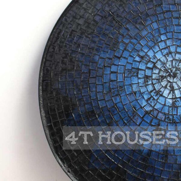 Bàn trà mosaic kính lá xanh dương MT0019 4T Houses
