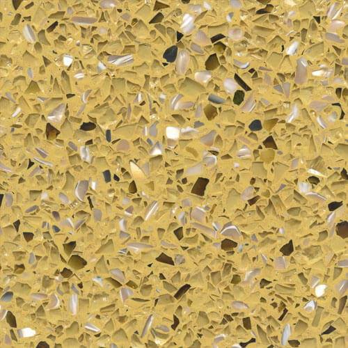 Đá mài terrazzo nền vàng hạt kính trong TE1500