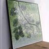 Bàn trà vuông kính mosaic MT0032B xanh lá mạ