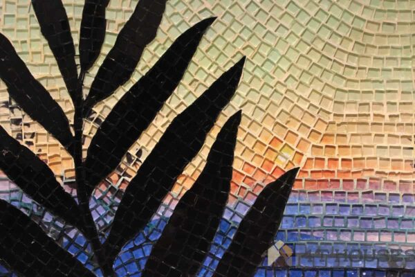 Bàn vuông kính mosaic MT0036E