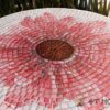 Bàn tròn kính mosaic MT0033A đỏ