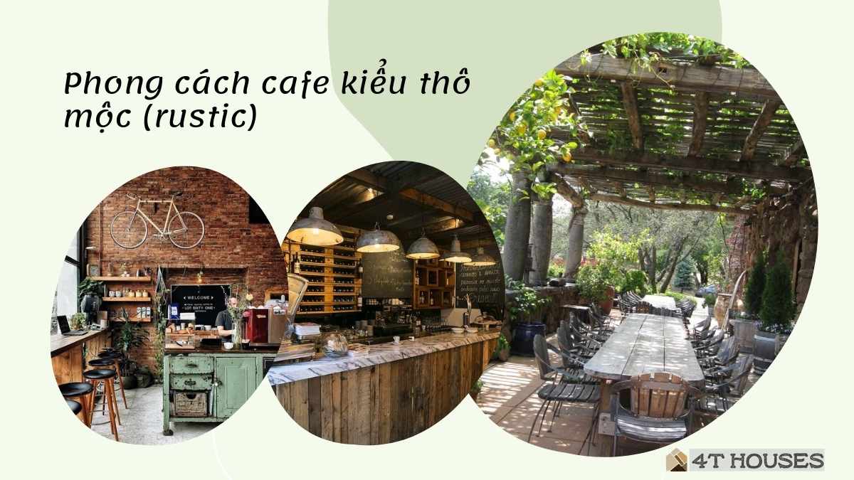 Phong cách cafe kiểu công nghiệp thô mộc (Rustic)