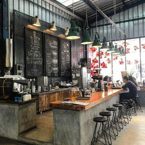 nội thất cafe phong cách công nghiệp