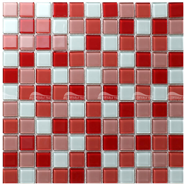 Gạch mosaic thuỷ tinh 25x25mm đỏ GMTTV25D02