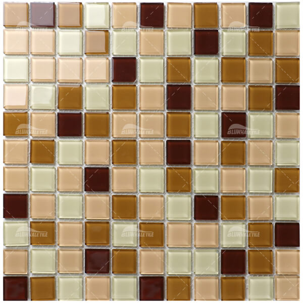 Gạch mosaic thuỷ tinh 25x25mm nâu GMTTV25N01