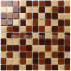 Gạch mosaic thuỷ tinh 25x25mm nâu GMTTV25N02