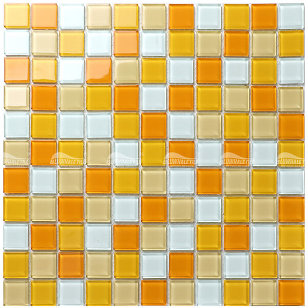 Gạch mosaic thuỷ tinh 25x25mm vàng GMTTV25V01